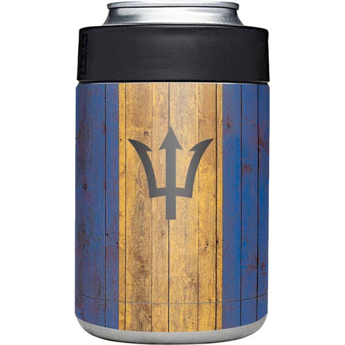 Barbados Flag Dark Wood Yeti Colster Can Insulator  Skin